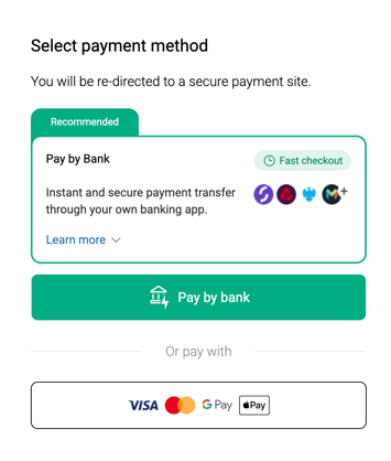 Pay By Bank Window